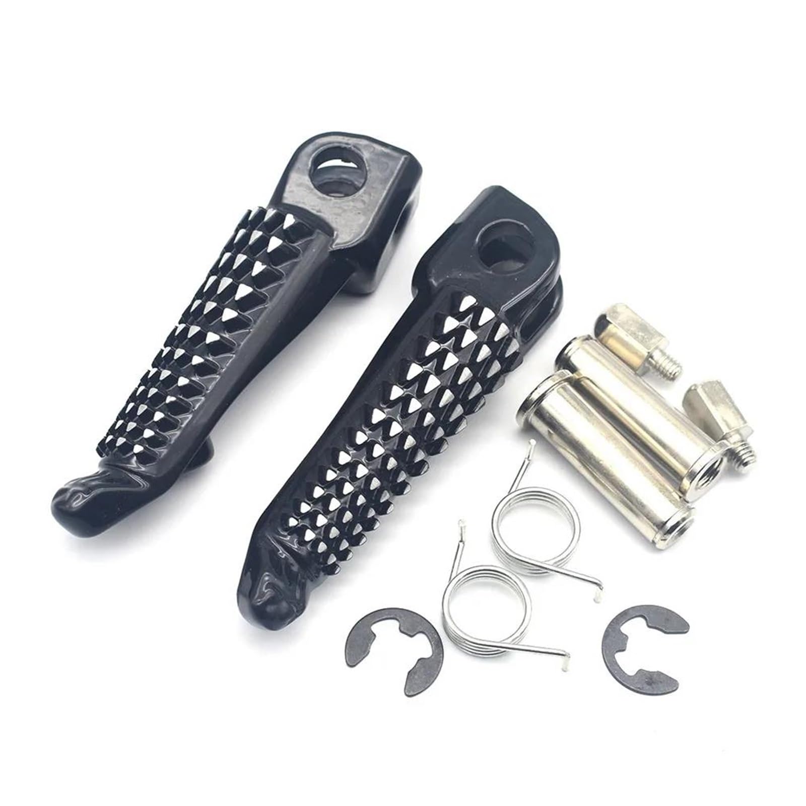 Fußrasten Pedal Stütze Für Kawasaki Für Ninja 650R EX650 2006-2013 ER-6N ER-6F ER6 KLE650 Für Versys Z750 Z750S Z1000 ZX6R Motorrad Vorne Fußrasten Fußrasten Rest Fußrasten(Black Front) von ZhanNuoBHd