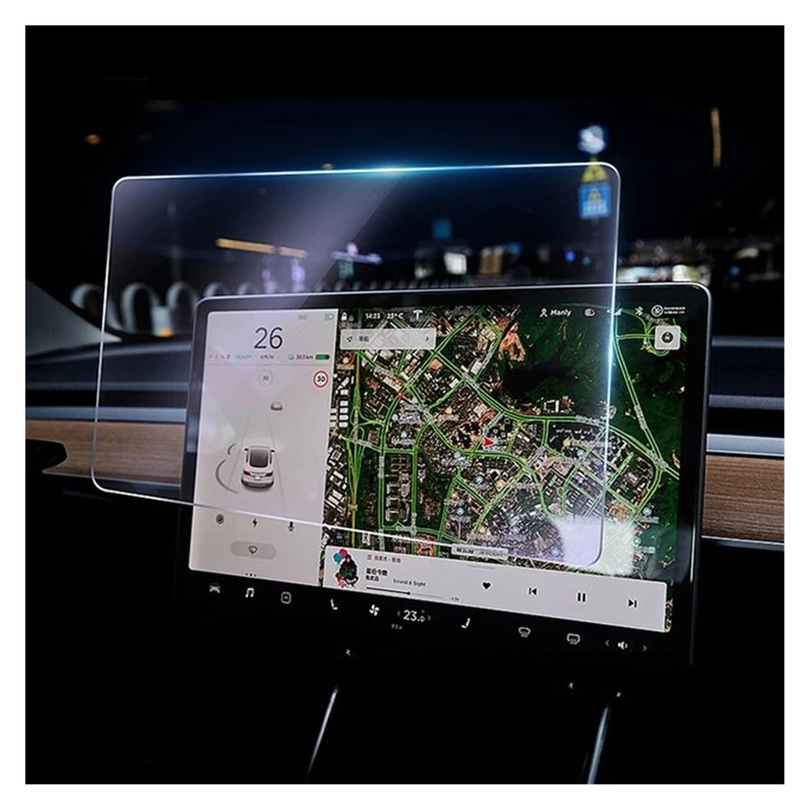 GPS Displayschutzfolie Für Tesla Für Modell 3 SX Auto Matt Gehärtetem Glas Displayschutzfolie Center Control Touchscreen Navigation Schutzglasfolie Navigation Schutzfolie(1) von ZhanNuoBHd