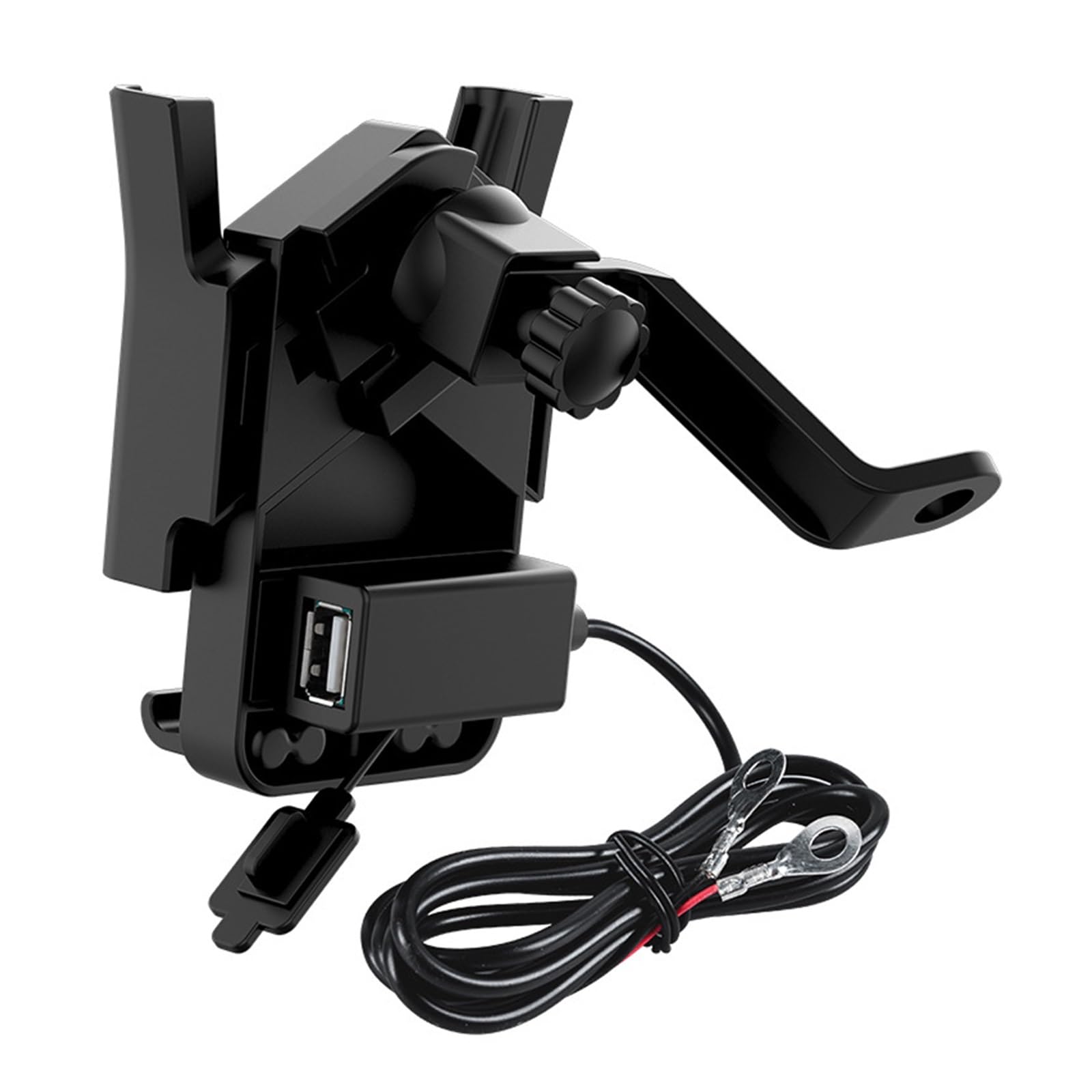 GPS Telefon Navigationshalterung Halter Motorrad-Telefonhalter Universeller Rückspiegel Motorrad-Handy-Ständer 360-Grad-Drehung GPS-Navigations-Clips(Rearview mirror USB) von ZhanNuoBHd