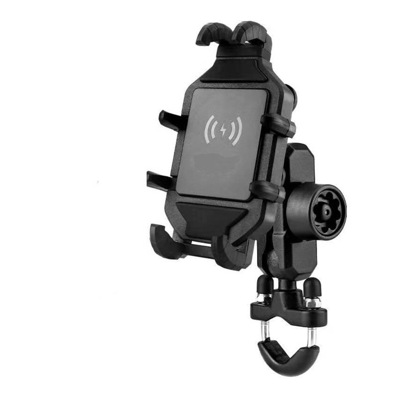 GPS Telefon Navigationshalterung Halter Outdoor Motorrad Reiten Stoßdämpfung Handy Halterung Acht Klaue Feste Halterung Drahtlose Lade Navigation Halter(Uncharge - handlebar) von ZhanNuoBHd