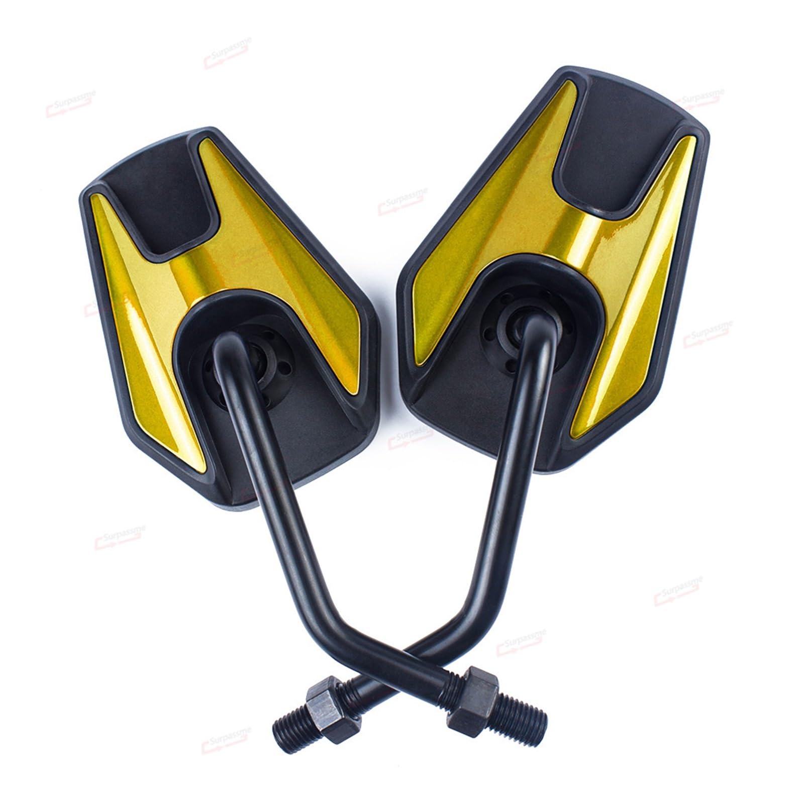 Motorrad Spiegel 10MM Universal Motorrad Spiegel Motorrad Rearview Außenspiegel Für Moto Moped Elektrische Fahrrad Roller Motorrad Zubehör Motorrad Rückspiegel(Yellow) von ZhanNuoBHd