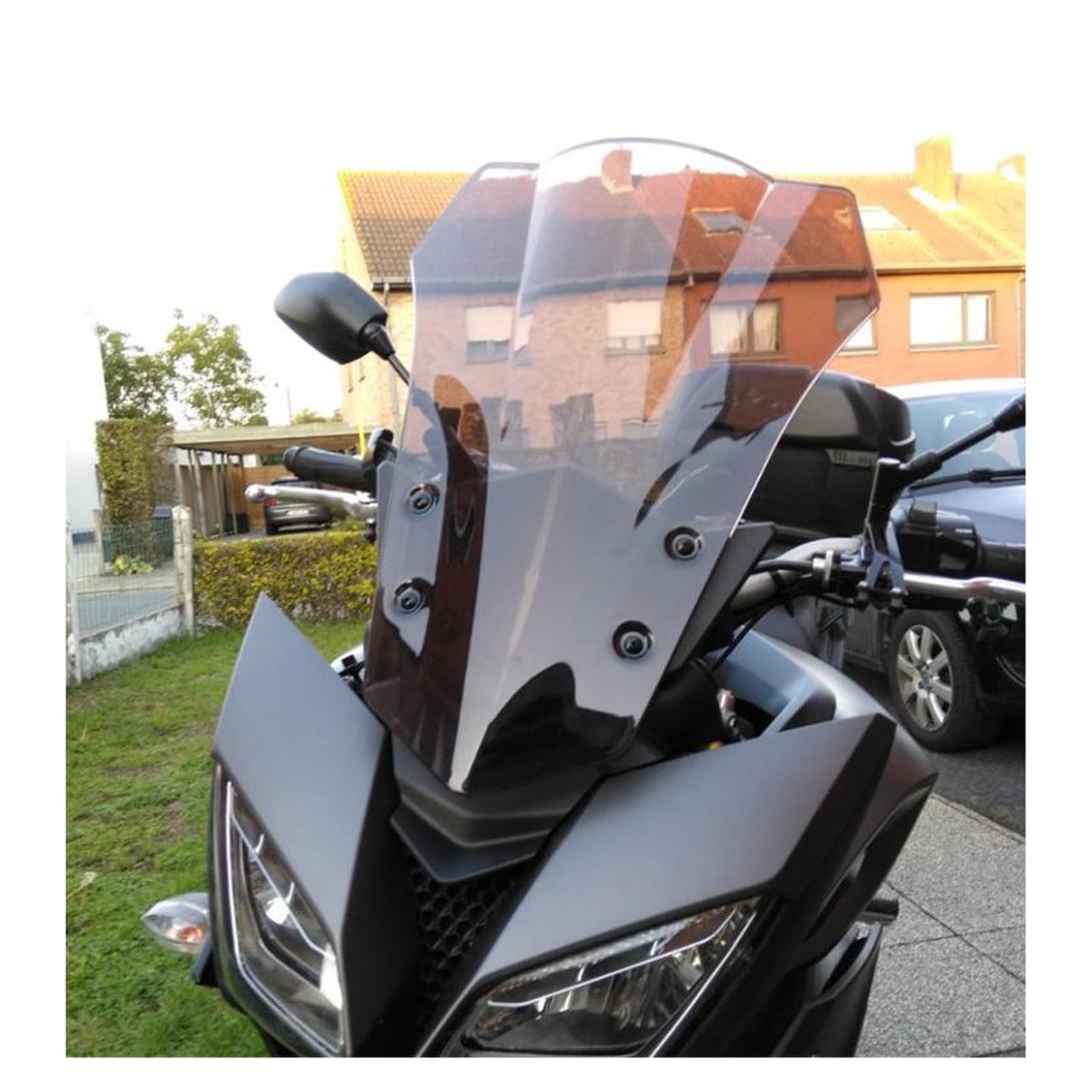 Windschild Spoiler Motorrad Double Bubble Windschutzscheibe Windschutz Bildschirm Für FJ09 Für MT09 Für Tracer 900 2015 2016 2017 Rauch Schwarz windabweiser Motorrad(Smoke) von ZhanNuoBHd