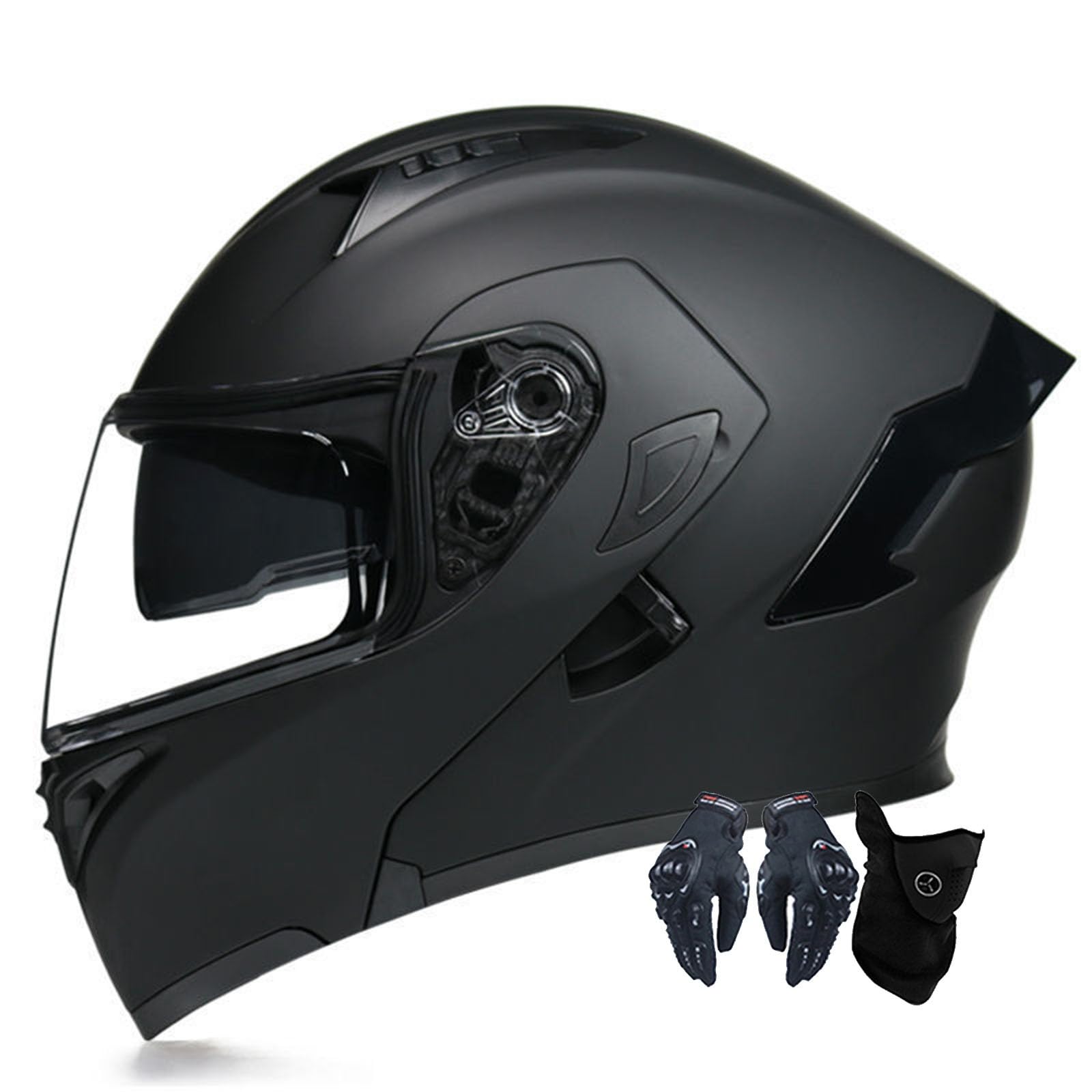 Motorradhelm Motorrad Klapphelm Für Männer Und Frauen Mit Doppelscheib Vollgesichts Motorrad Rennhelm DOT/ECE-Zugelassener Moped Street Racing Motocross Helm 4,XXL:63-64CM von ZhangHai