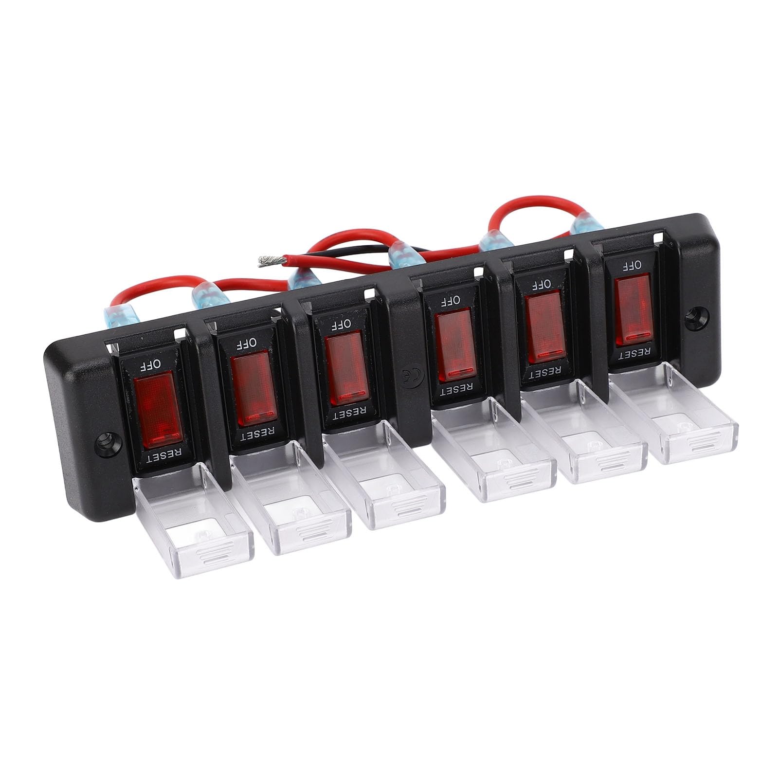 6 Bandenschalter Panel vor Verkabeltes Rockerschalter mit Überlastschutz Red LED AUS OFF CIRCITY CHORE PANCE DC12V 16A von Zhangpu