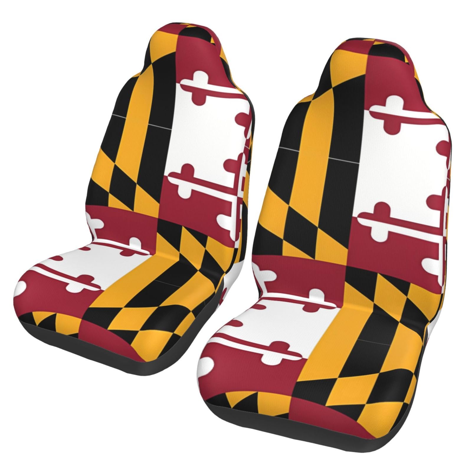 ZhaoYuGoods Autositzbezüge Flagge von Maryland Druck Auto Vordersitze Schoner Universal Automotive Fahrzeug Sitzbezug für Pkw, LKW und SUV, 2 Stück von ZhaoYuGoods