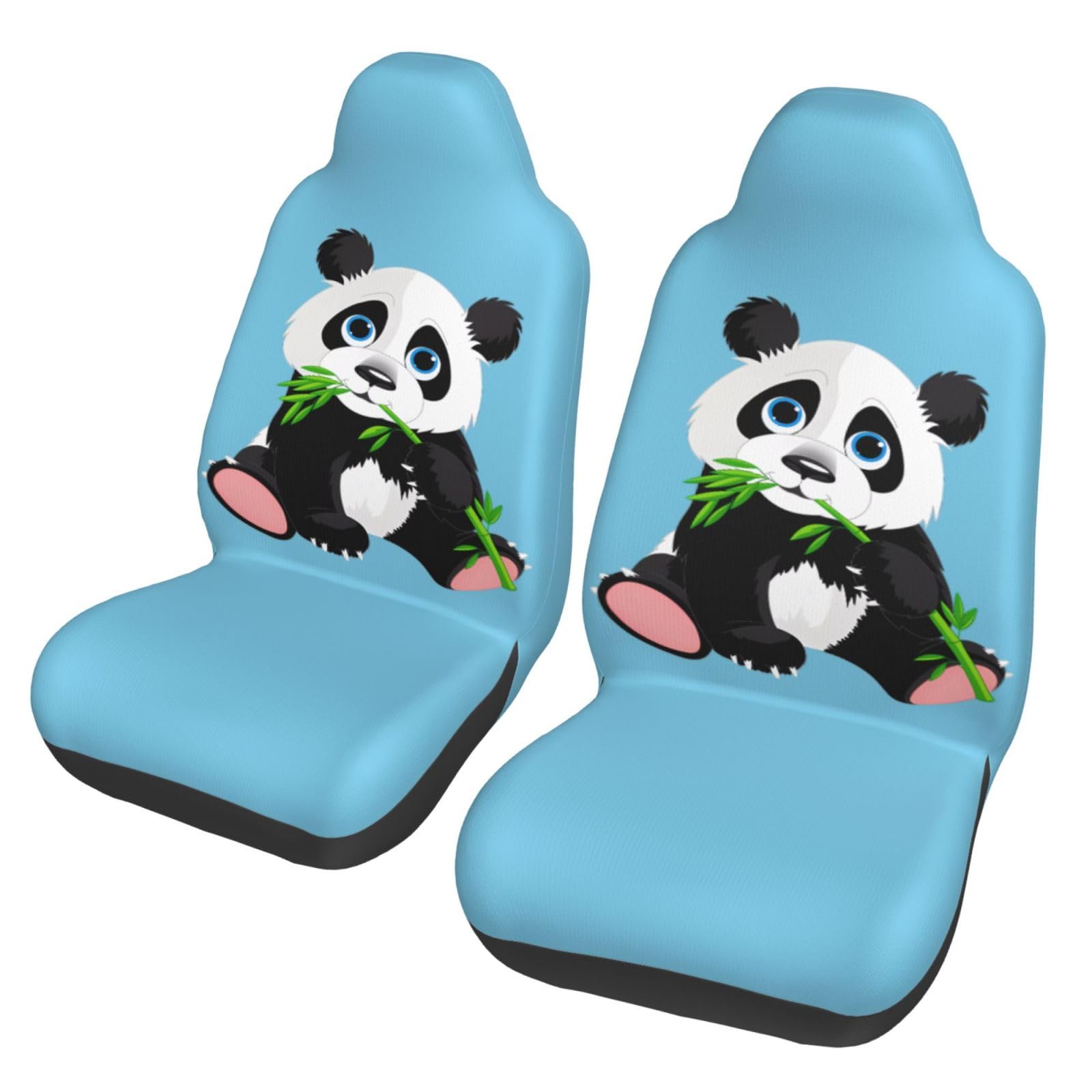 ZhaoYuGoods Autositzbezüge mit niedlichem Panda-Motiv, bedruckt, Auto-Vordersitzschutz, universeller Autositzbezug für Autos, LKWs und SUVs, 2 Stück von ZhaoYuGoods