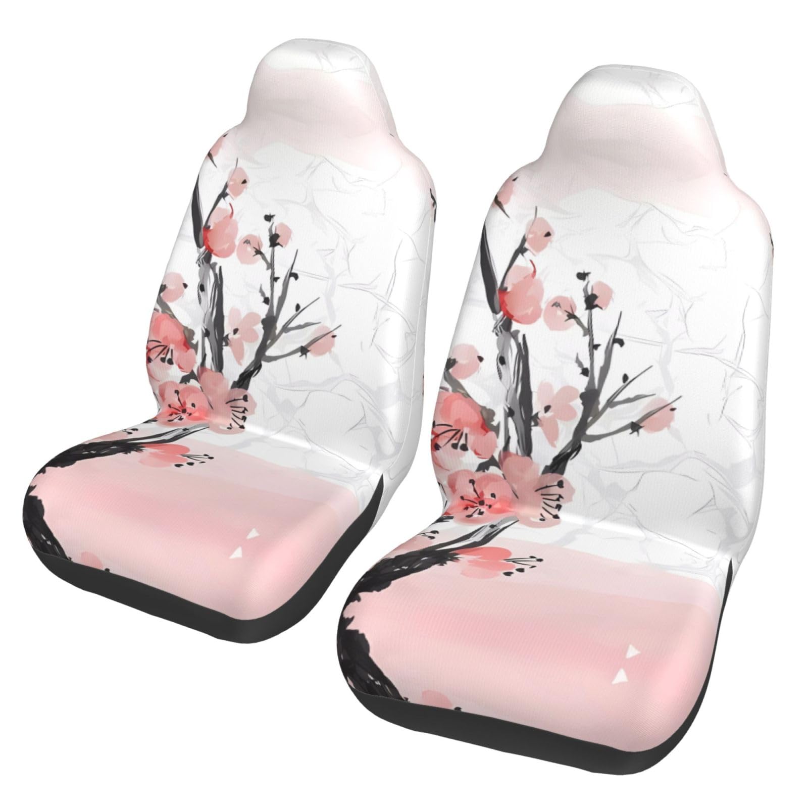 ZhaoYuGoods Cherry Blossom Tree Branch Autositzbezüge, Druck Auto Vordersitzschoner Universal Automotive Fahrzeug Sitzbezug für Pkw, LKW und SUV, 2 Stück von ZhaoYuGoods