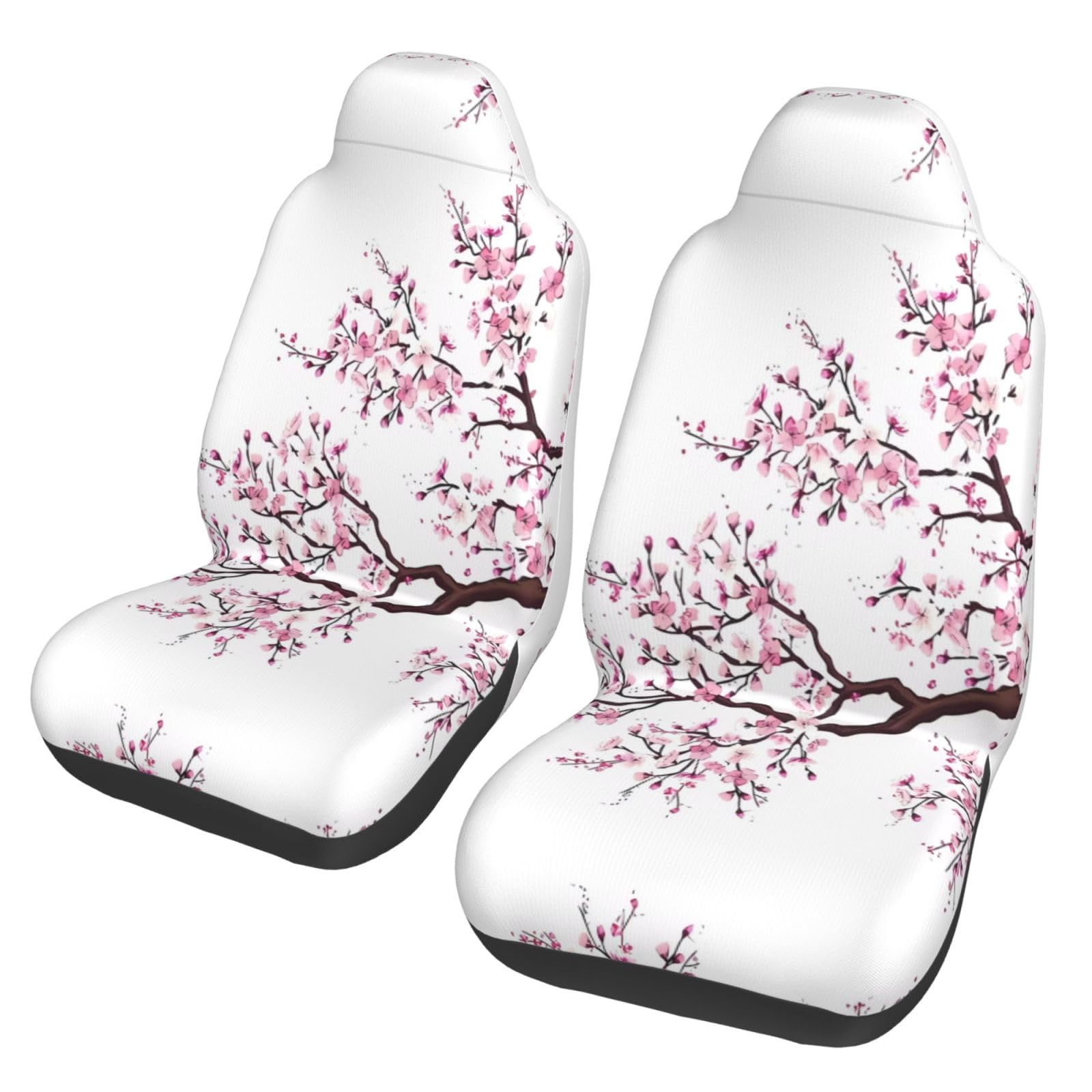 ZhaoYuGoods Cherry Blossoms Tree Autositzbezüge, Druck Auto Vordersitzschoner Universal Automotive Fahrzeug Sitzbezug für Pkw, LKW und SUV, 2 Stück von ZhaoYuGoods