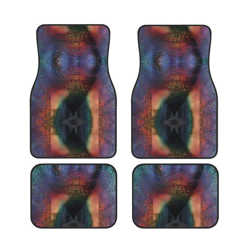 ZhaoYuGoods Holographic Dreams Print 4-teiliges Fußmatten-Set, wasserdichte Automatten, vorne und hinten, Autoteppiche für Universalfahrzeuge von ZhaoYuGoods