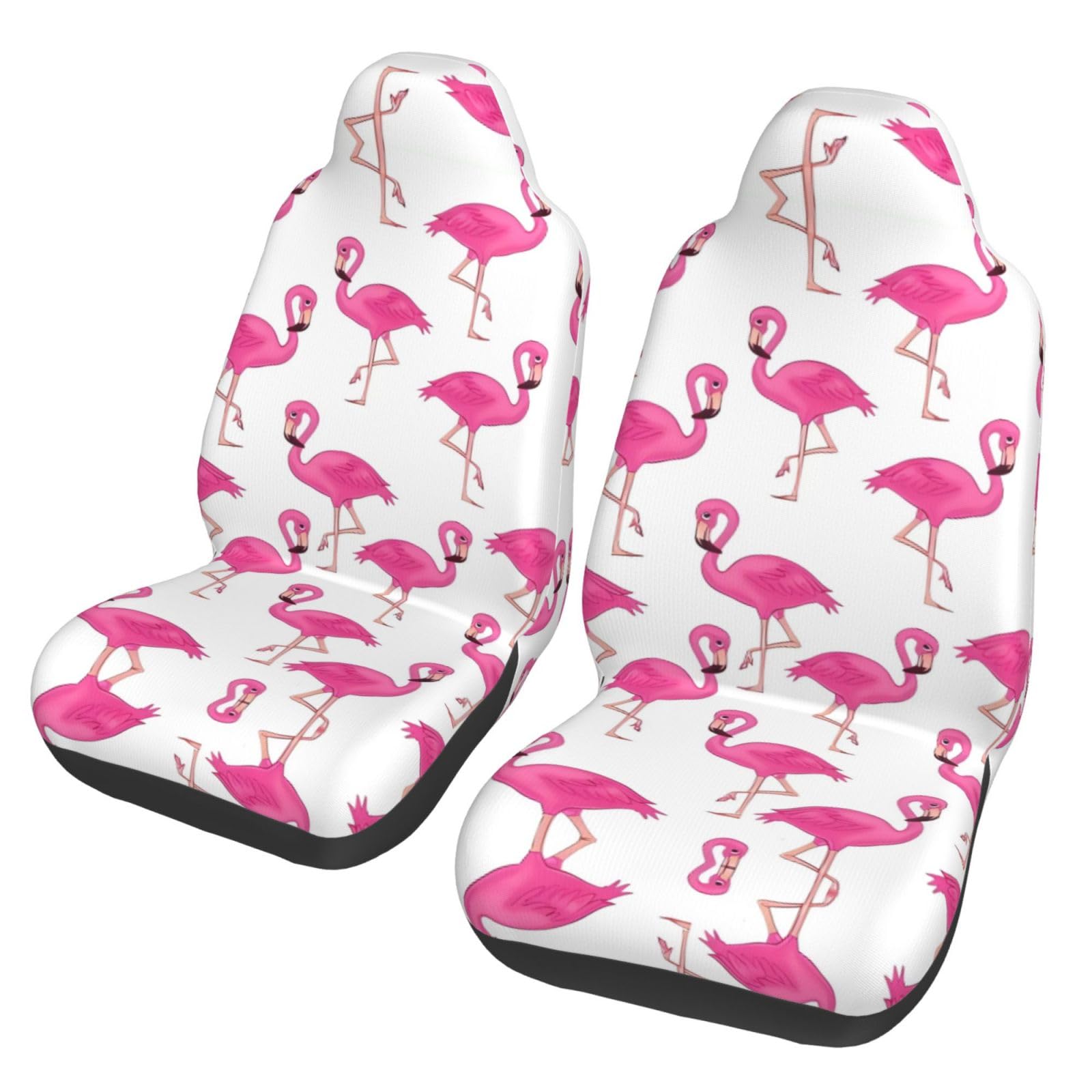 ZhaoYuGoods Pink Flamingo Autositzbezüge, bedruckt, Auto-Vordersitzschutz, universeller Autositzbezug für Autos, LKWs und SUVs, 2er-Set von ZhaoYuGoods