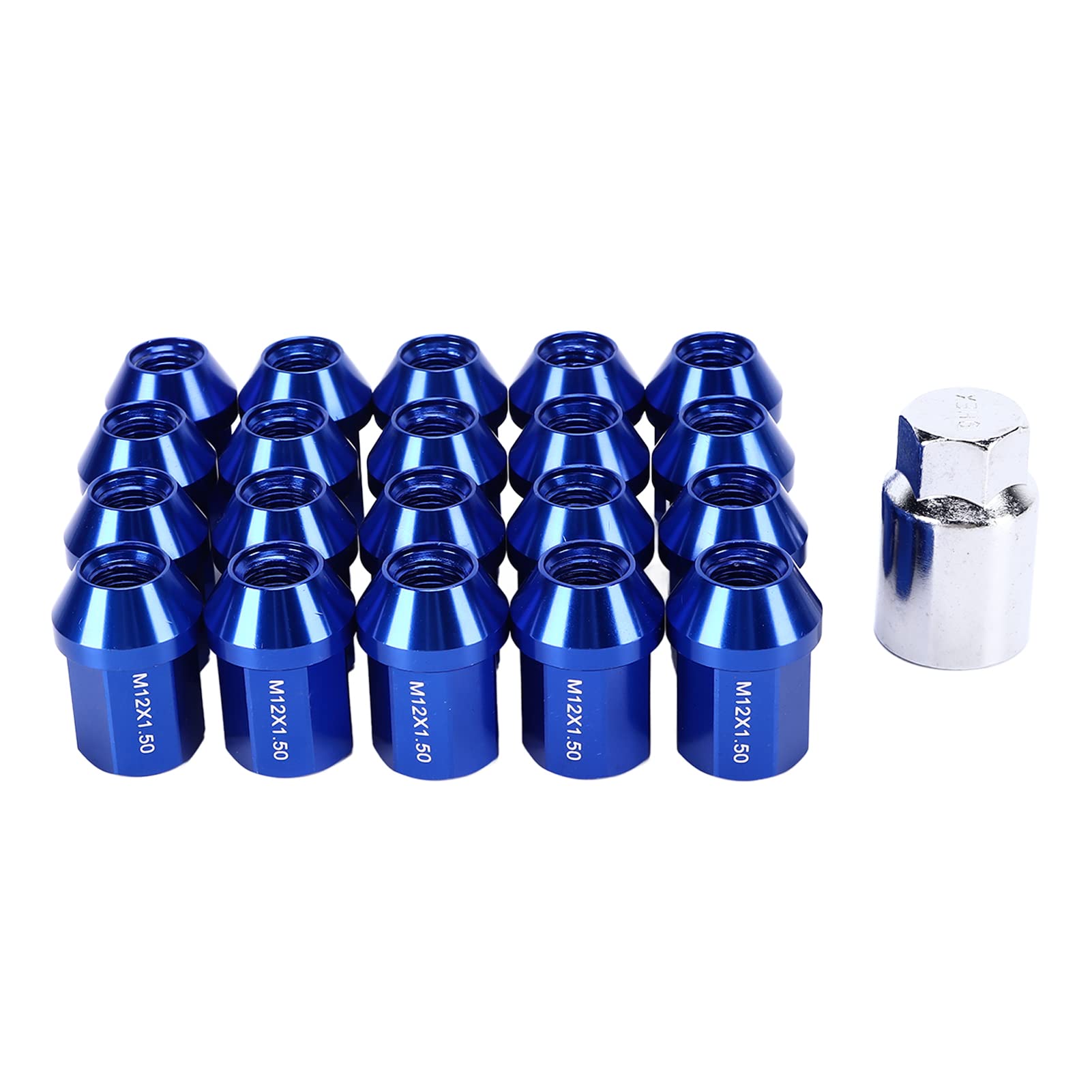 Zhat Autoteile, Rustptoof Closed End Radmuttern M12x1.5 35mm Blau Aluminium Radmutter von Zhat