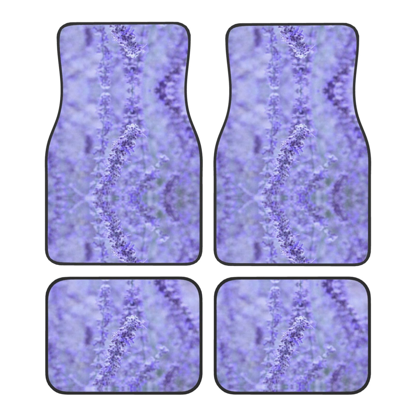 Autofußmatte, lila, lavendelfarben, Blumendruck, universal, rutschfest, strahlwaschbar, Automatte von Zhengjia