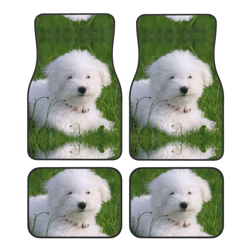 Bichon On The Grass Print Auto Fußmatte Universal rutschfest Jet Waschbar Automatte von Zhengjia