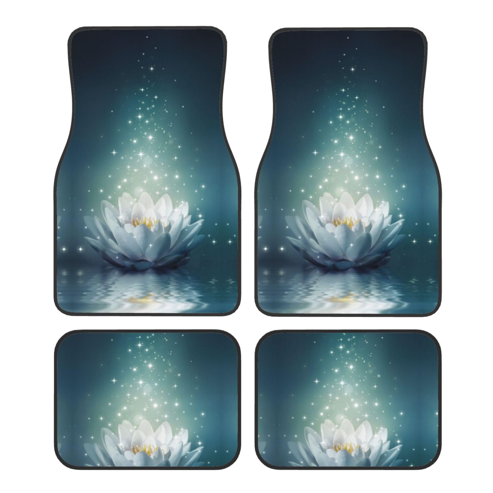 Magic Lotus Floral Print Auto Fußmatte Universal rutschfest Jet Waschbar Automatte von Zhengjia