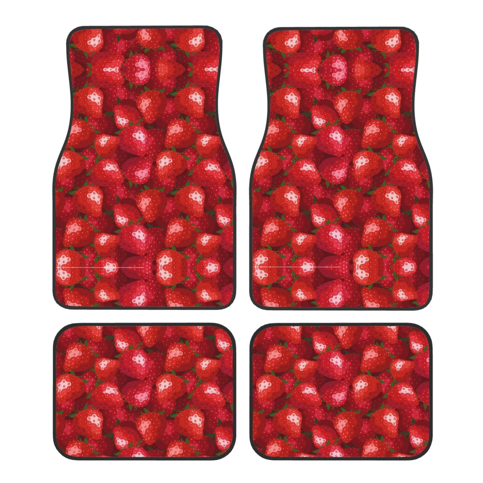 Red Strawberry Print Auto Fußmatte Universal Anti-Rutsch Jet Waschbar Automatte von Zhengjia