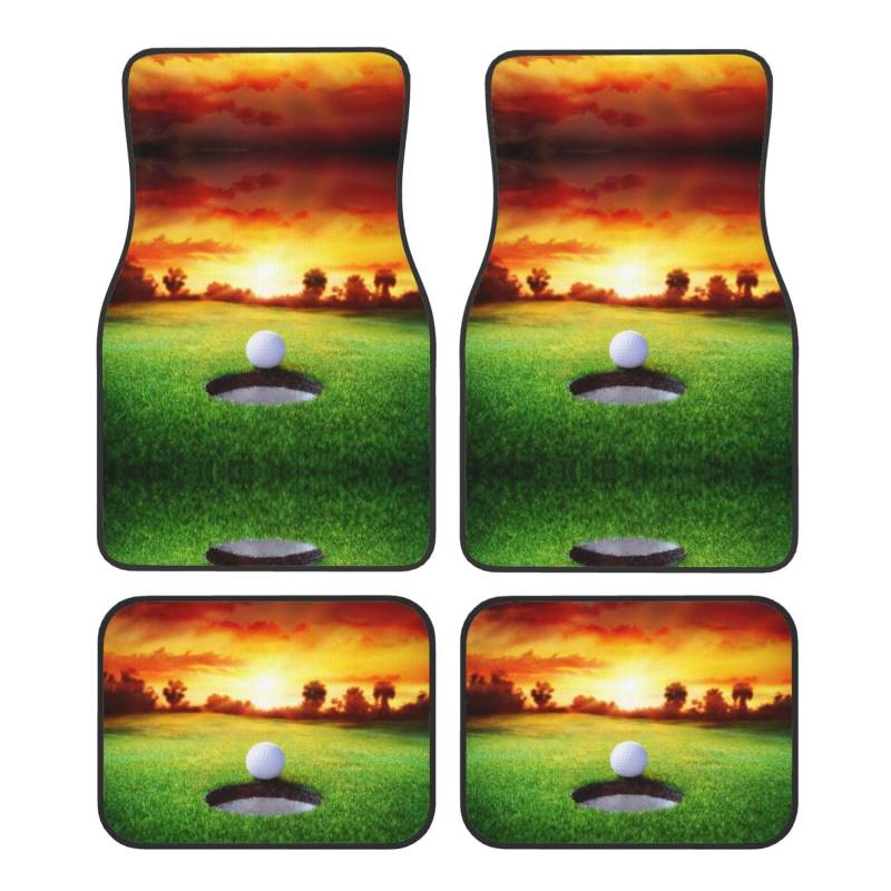 Sport Golf Ball Sonnenuntergang Baum Druck Auto Fußmatte Universal rutschfest Jet Waschbar Automatte von Zhengjia