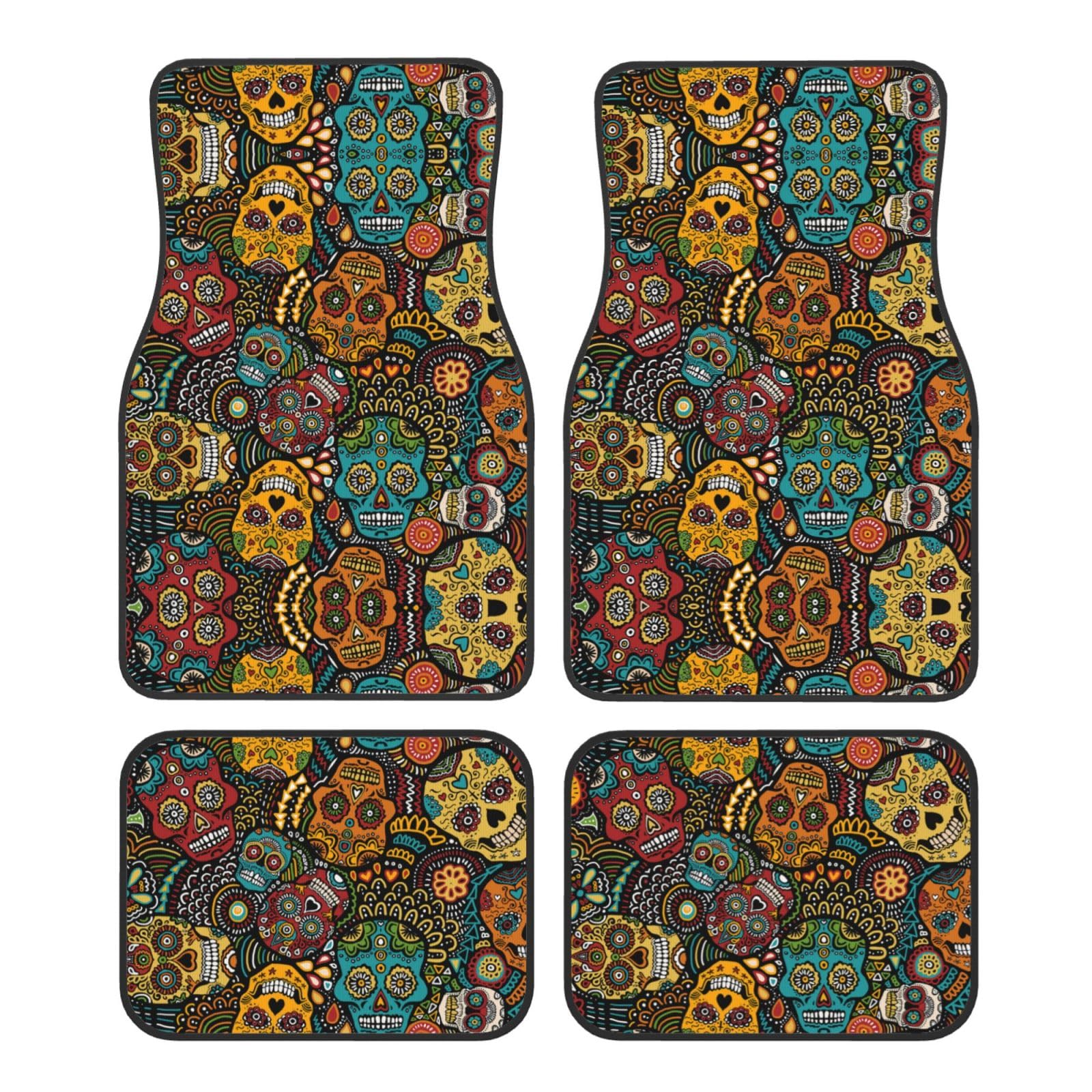 Sugar Skull Print Auto Fußmatte Universal Anti-Rutsch Jet Waschbar Automatte von Zhengjia