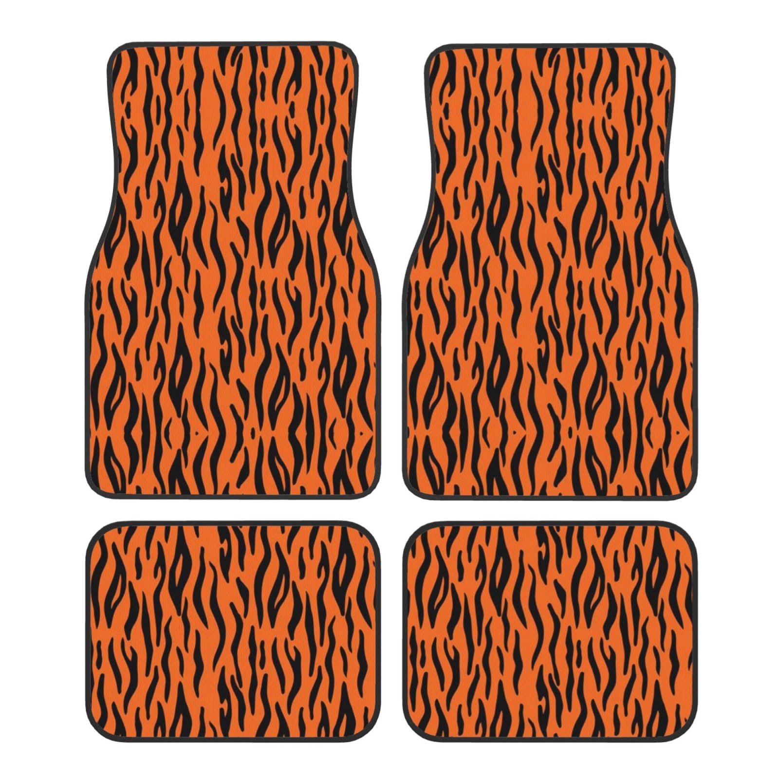 Tiger Stripes Orange Muster Druck Auto Fußmatte Universal rutschfest Jet Waschbar Automatte von Zhengjia