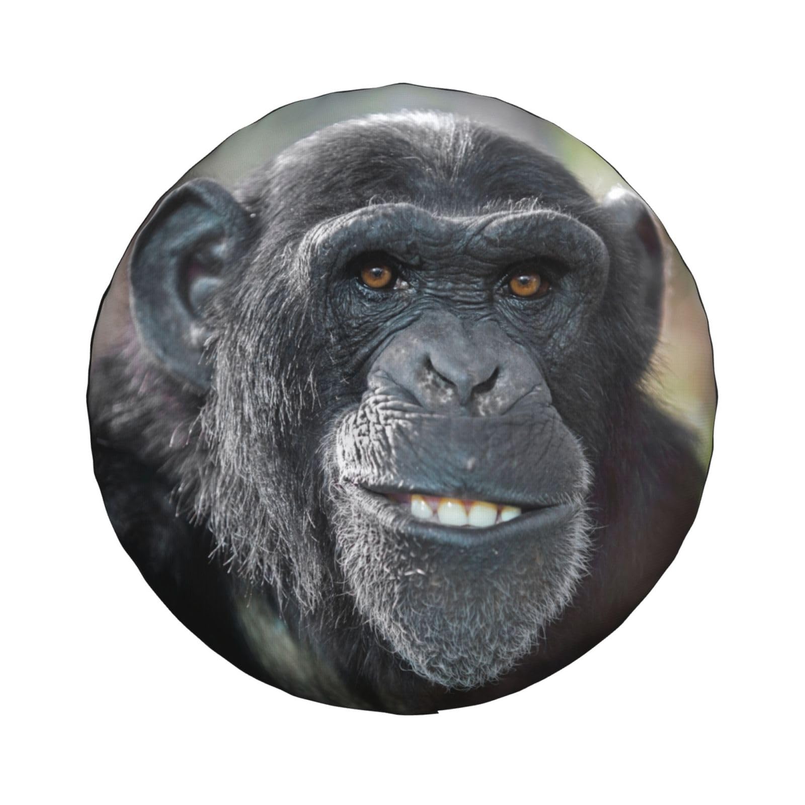 Universal-Ersatzradabdeckung, Porträt eines lächelnden Schimpansen, wasserdicht, staubdicht, für Anhänger, Wohnmobil, SUV, Geländewagen, 43,2 cm (17 Zoll) von Zhimahou