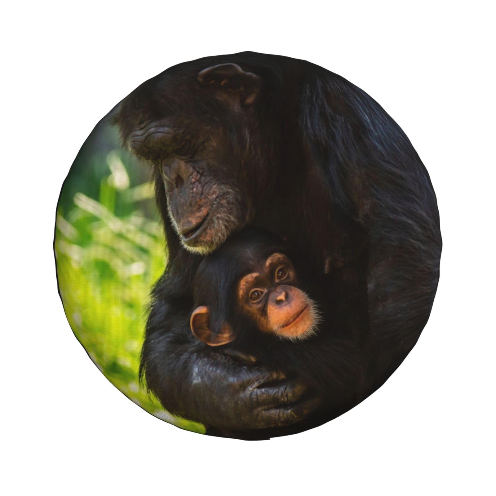Universal-Ersatzradabdeckung, niedlicher Schimpanse und Mutter, die Zuneigung zeigt, wasserdicht, staubdicht, für Anhänger, Wohnmobil, SUV, Geländewagen, 40,6 cm (16 Zoll) von Zhimahou