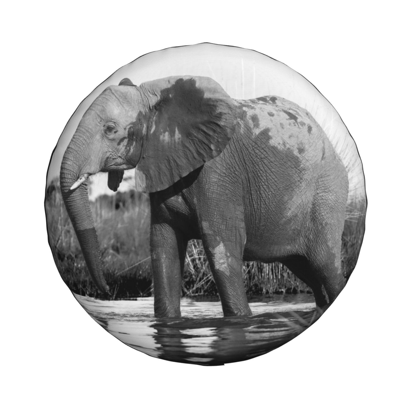 Universal-Ersatzradabdeckung, weiblicher afrikanischer Elefant, der durch den Fluss geht, wasserdichte Ersatzreifenabdeckung, staubdichte Reifen für Anhänger, Wohnmobil, SUV, Geländewagen, 38,1 cm (15 von Zhimahou