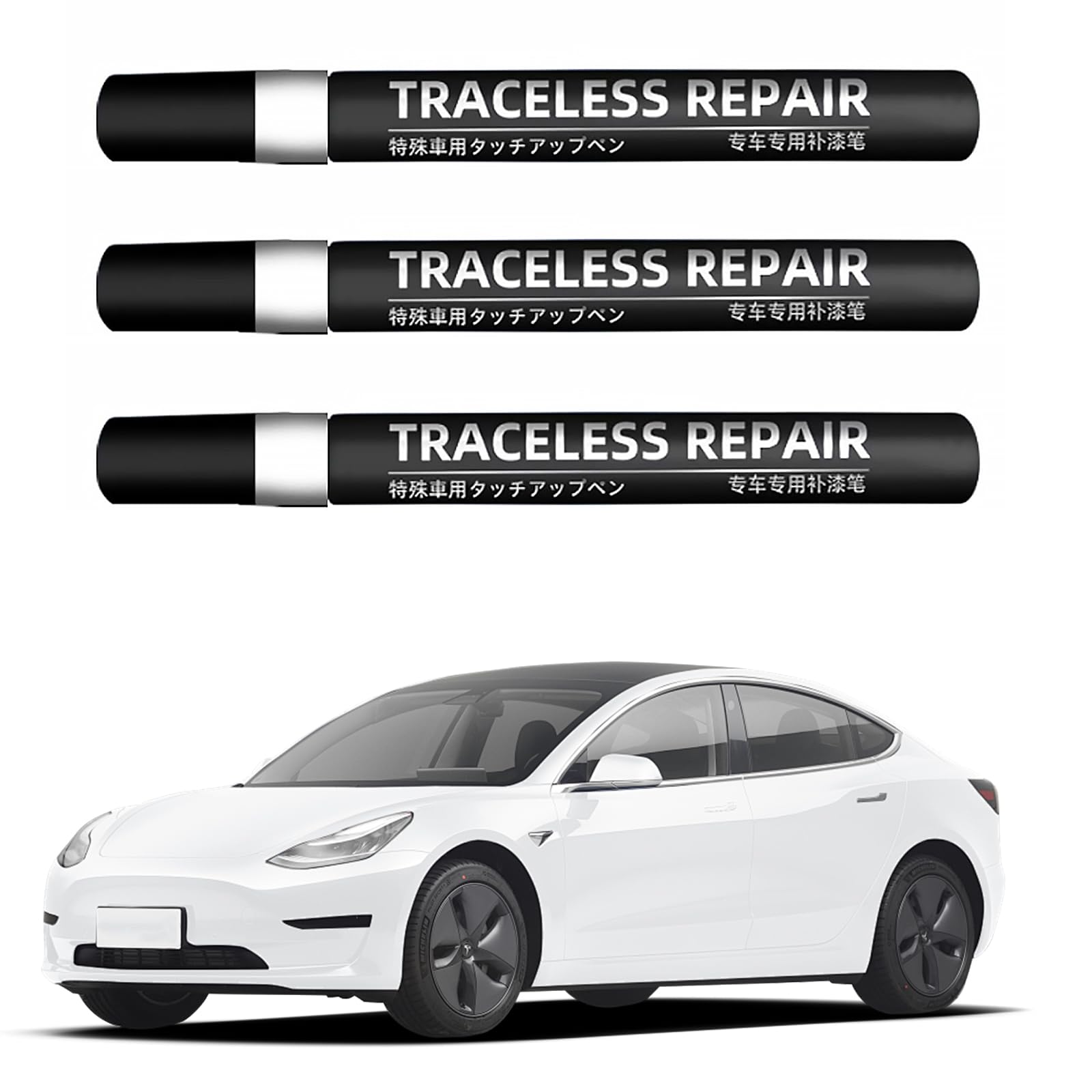 ZhongShuang Lackstift Auto Für Tesla Model Y/X/S/3,Lackstift Auto Lackstift Auto Weiß Lackstift Weiß Auto Kompletter Werkzeugsatz Für Die Autolackreparatur Für Tesla Besitzer (Pearl White-Ppsw) von ZhongShuang