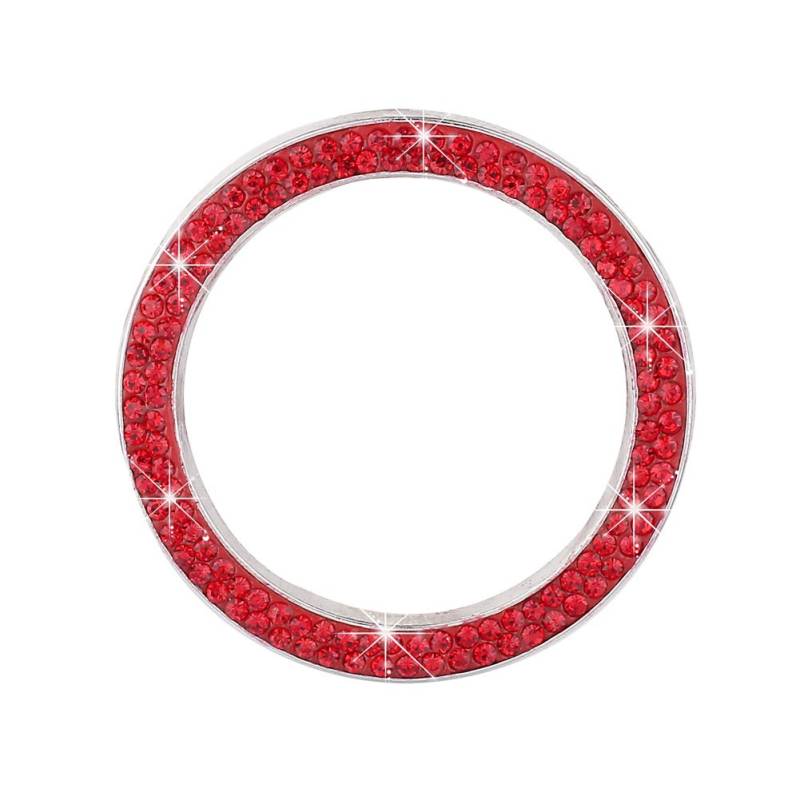 Auto Motor Start Stop Button Ring Dekorationen Ring Zündschalter Aufkleber Frauen Crystal Bling Strass Auto Dekor,Rot von Zhuodingsen