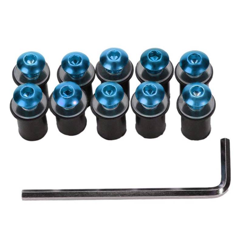 Motorcycle Windscreen Screws, Motorcycle Windshield bolt kit Motorcycle Fairing Mountings Motorcycle Accessories Trim Screws, Blau von Zhuodingsen