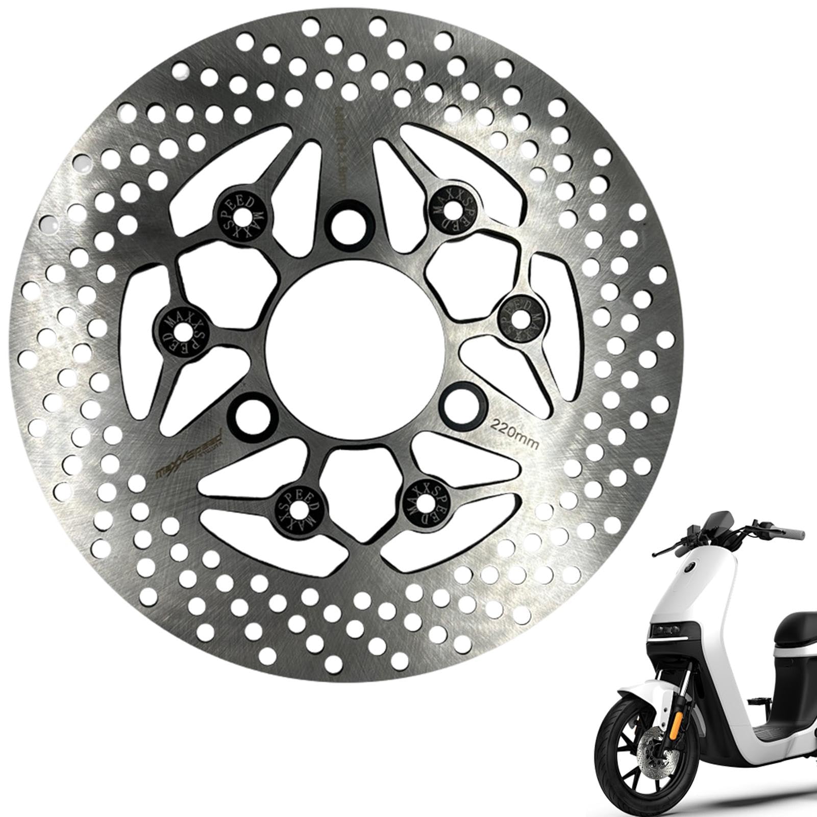 ZIENNHU Scheibenbremsrotor, Edelstahl-Fahrrad-Rotoren, ultraleichtes Aluminium, 220 mm, Fahrradbremsrotor, mechanischer Scheibenrotor mit 6 Schrauben für Mountainbike, Straße von Ziennhu
