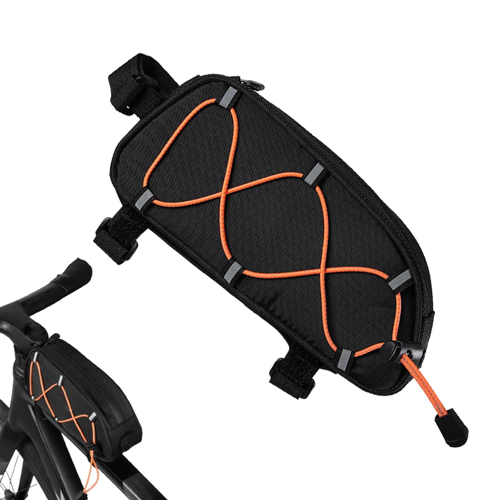 Ziennhu Fahrrad-Oberrohrtasche, wasserdicht, reflektierende Tasche für Fahrradrahmen mit Touchscreen-Fenster, langlebige EVA-Telefontasche für Lenker von Ziennhu