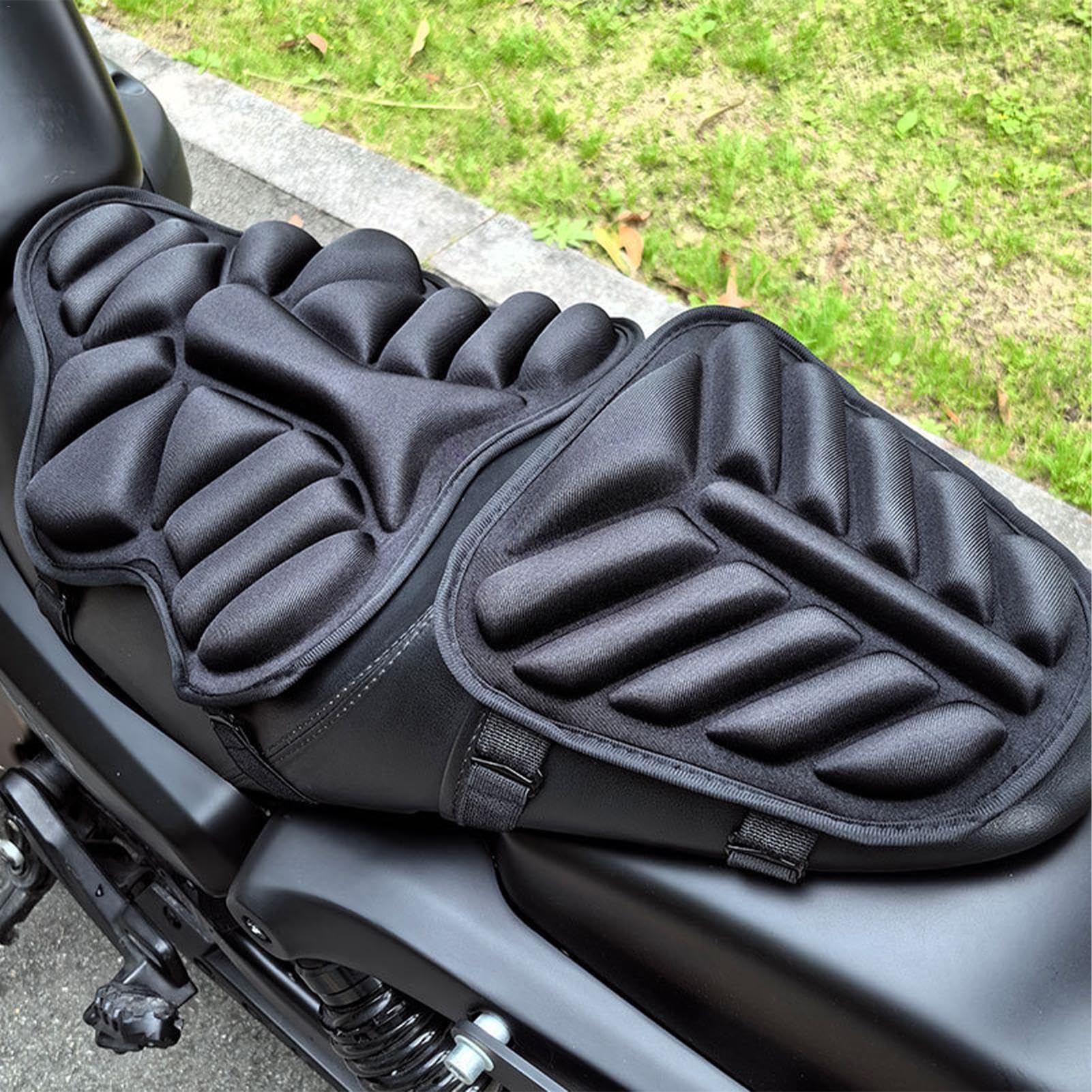 Ziennhu Motorrad-Sitzkissen, bequemes Motorradsitzkissen, atmungsaktiv, Sitzbezug für Beifahrer, rutschfestes Motorradsitzkissen von Ziennhu
