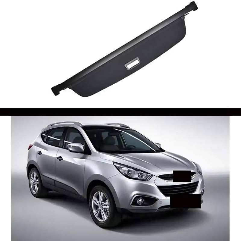 Auto-Kofferraumabdeckung, einziehbar, für Hyundai ix35 2018-2023 2010-2017, Schwarze Sichtschutzabdeckung, Gepäckraumabdeckung, einziehbarer Kofferraumrollo,Carbon Fiber Texture von Zikger