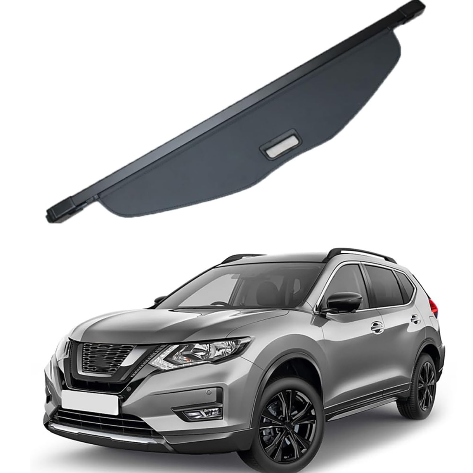 Auto-Kofferraumabdeckung, einziehbar, für NIS-SAN X-Trail (Rogue) T32 2014-2020, Schwarze Sichtschutzabdeckung, Gepäckraumabdeckung, einziehbarer Kofferraumrollo,Carbon Fiber Texture von Zikger