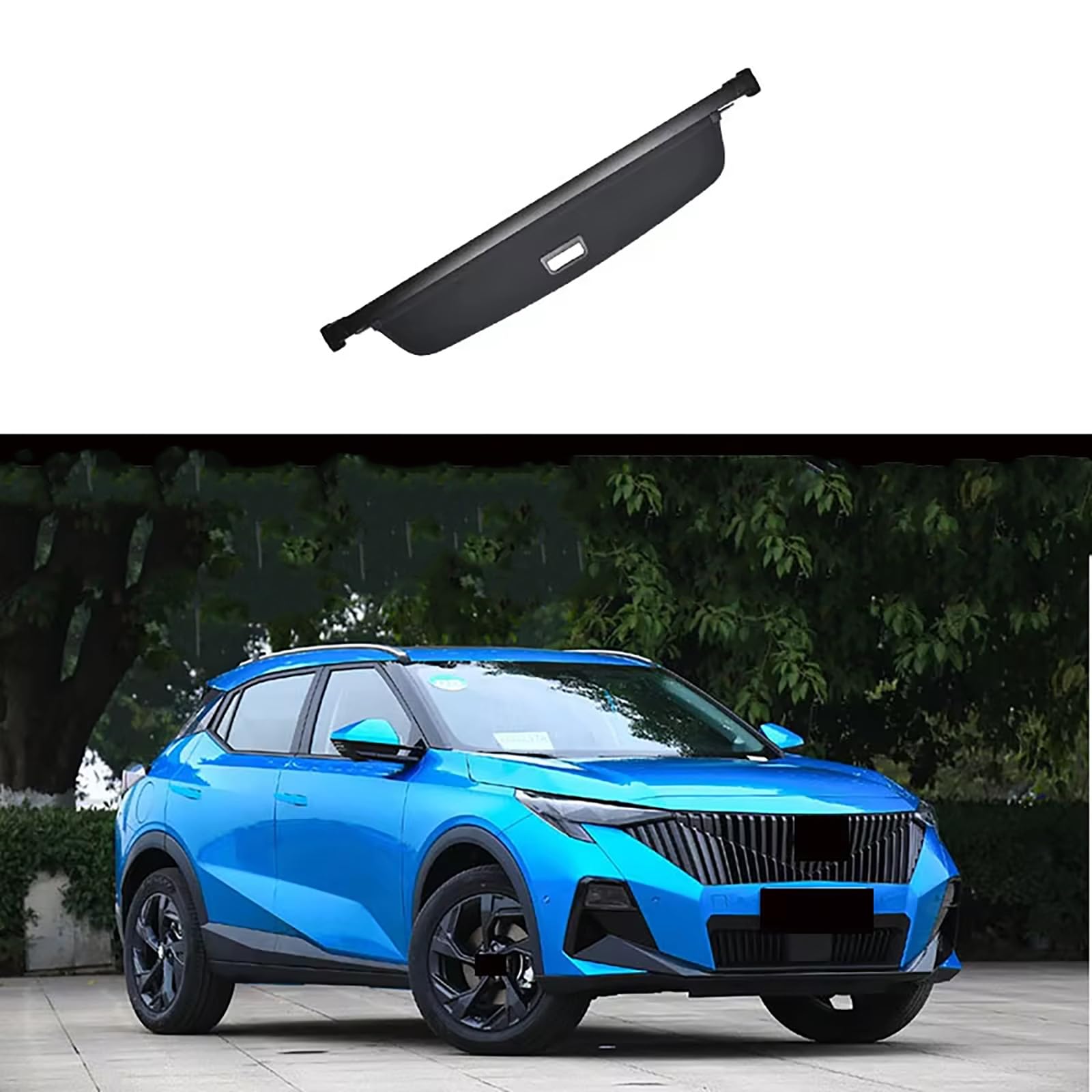 Auto-Kofferraumabdeckung, einziehbar, für Trumpchi GS3 II GAC Emzoom GS3 2023-2026, Schwarze Sichtschutzabdeckung, Gepäckraumabdeckung, einziehbarer Kofferraumrollo,Carbon Fiber Texture von Zikger