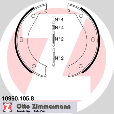 Bremsbackensatz, Feststellbremse Hinterachse beidseitig Zimmermann 10990.105.8 von Zimmermann