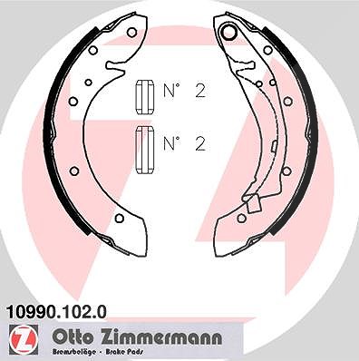 Zimmermann Bremsbackensatz [Hersteller-Nr. 10990.102.0] für Citroën, Renault, Peugeot von Zimmermann