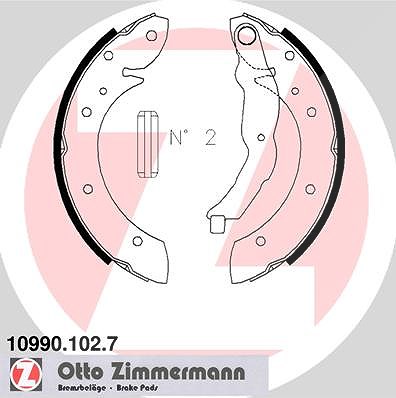 Zimmermann Bremsbackensatz [Hersteller-Nr. 10990.102.7] für BMW von Zimmermann