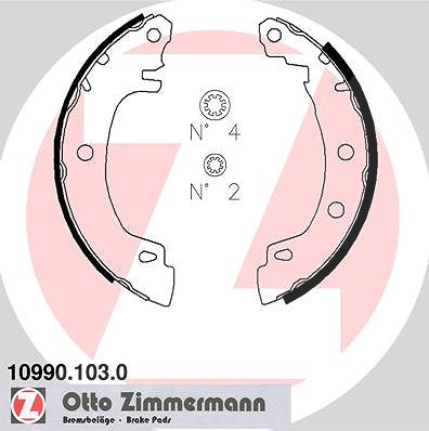 Zimmermann Bremsbackensatz [Hersteller-Nr. 10990.103.0] für Jeep, Renault von Zimmermann