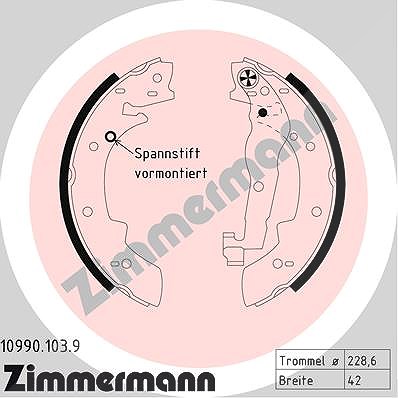 Zimmermann Bremsbackensatz [Hersteller-Nr. 10990.103.9] für BMW, Suzuki von Zimmermann