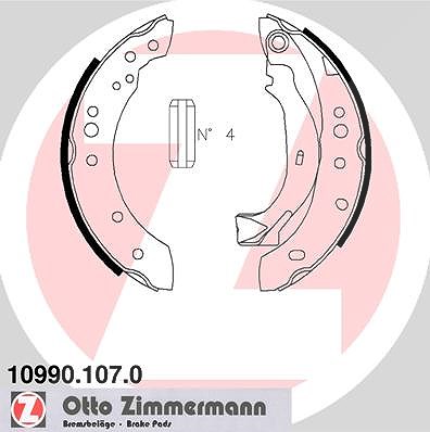 Zimmermann Bremsbackensatz [Hersteller-Nr. 10990.107.0] für Peugeot, Citroën von Zimmermann