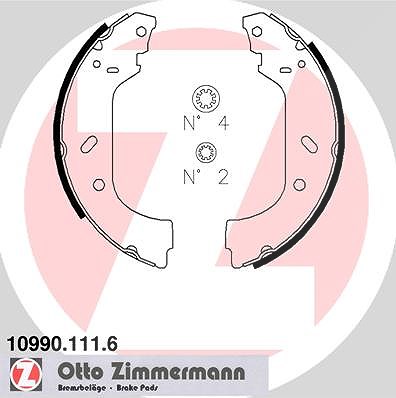 Zimmermann Bremsbackensatz [Hersteller-Nr. 10990.111.6] für Citroën, Fiat, Lancia, Peugeot von Zimmermann