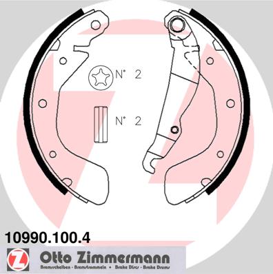 Bremsbackensatz Hinterachse Zimmermann 10990.100.4 von Zimmermann