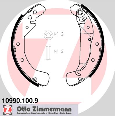 Bremsbackensatz Hinterachse Zimmermann 10990.100.9 von Zimmermann