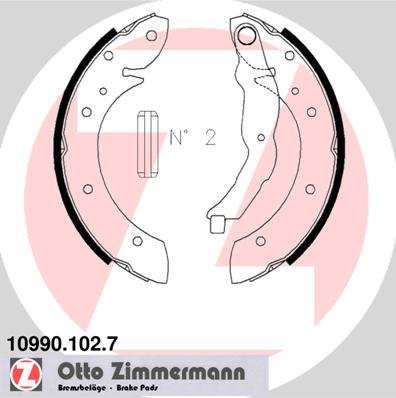 Bremsbackensatz Hinterachse Zimmermann 10990.102.7 von Zimmermann