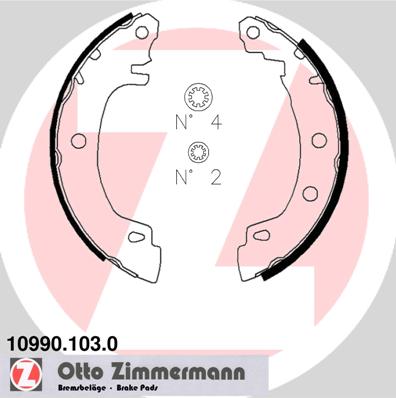 Bremsbackensatz Hinterachse Zimmermann 10990.103.0 von Zimmermann