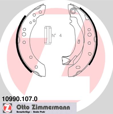 Bremsbackensatz Hinterachse Zimmermann 10990.107.0 von Zimmermann