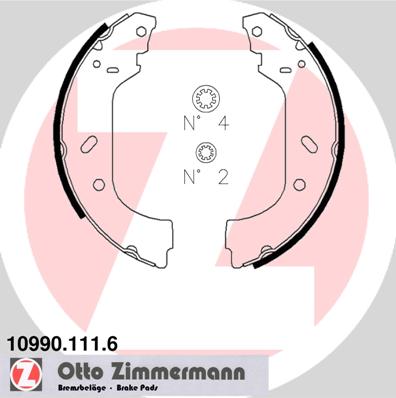 Bremsbackensatz Hinterachse Zimmermann 10990.111.6 von Zimmermann