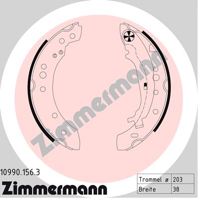 Bremsbackensatz Hinterachse Zimmermann 10990.156.3 von Zimmermann