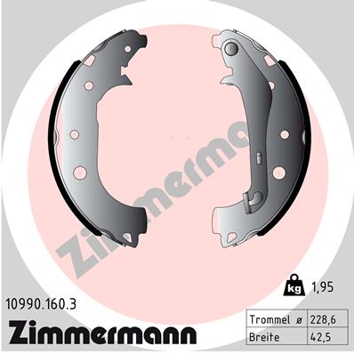 Bremsbackensatz Hinterachse Zimmermann 10990.160.3 von Zimmermann