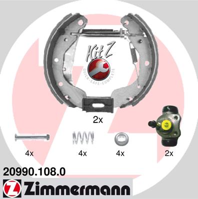 Bremsbackensatz Hinterachse Zimmermann 20990.108.0 von Zimmermann